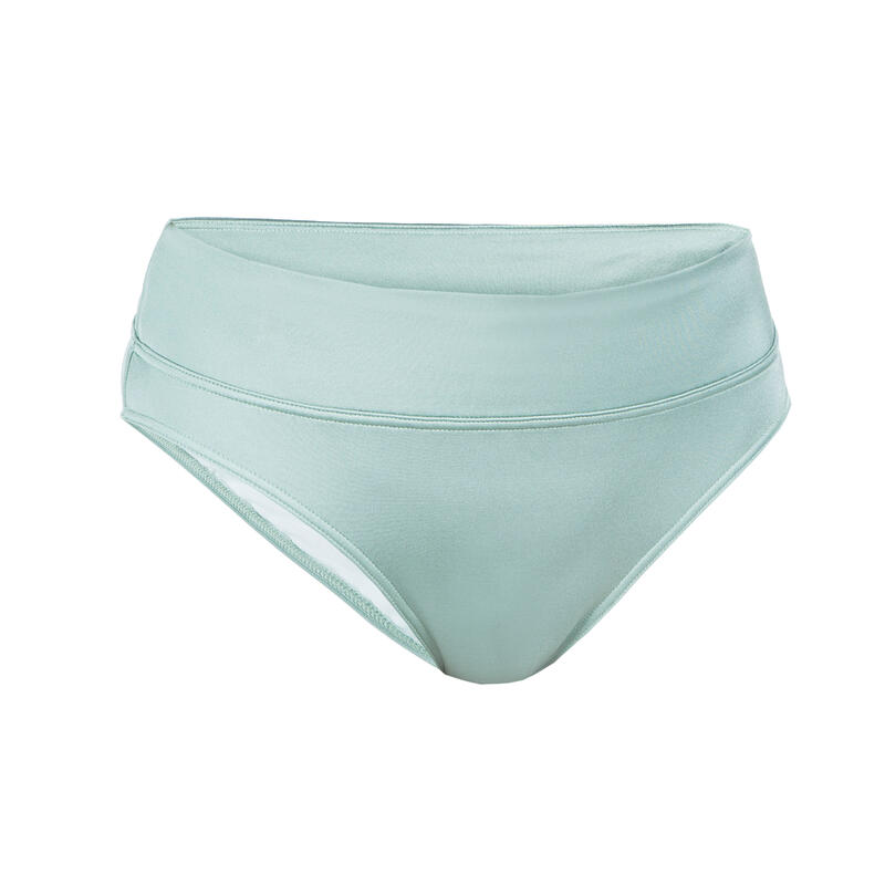 BAS DE MAILLOT DE BAIN DE SURF FEMME TAILLE HAUTE GAINANTE NORA VERT CLAIR