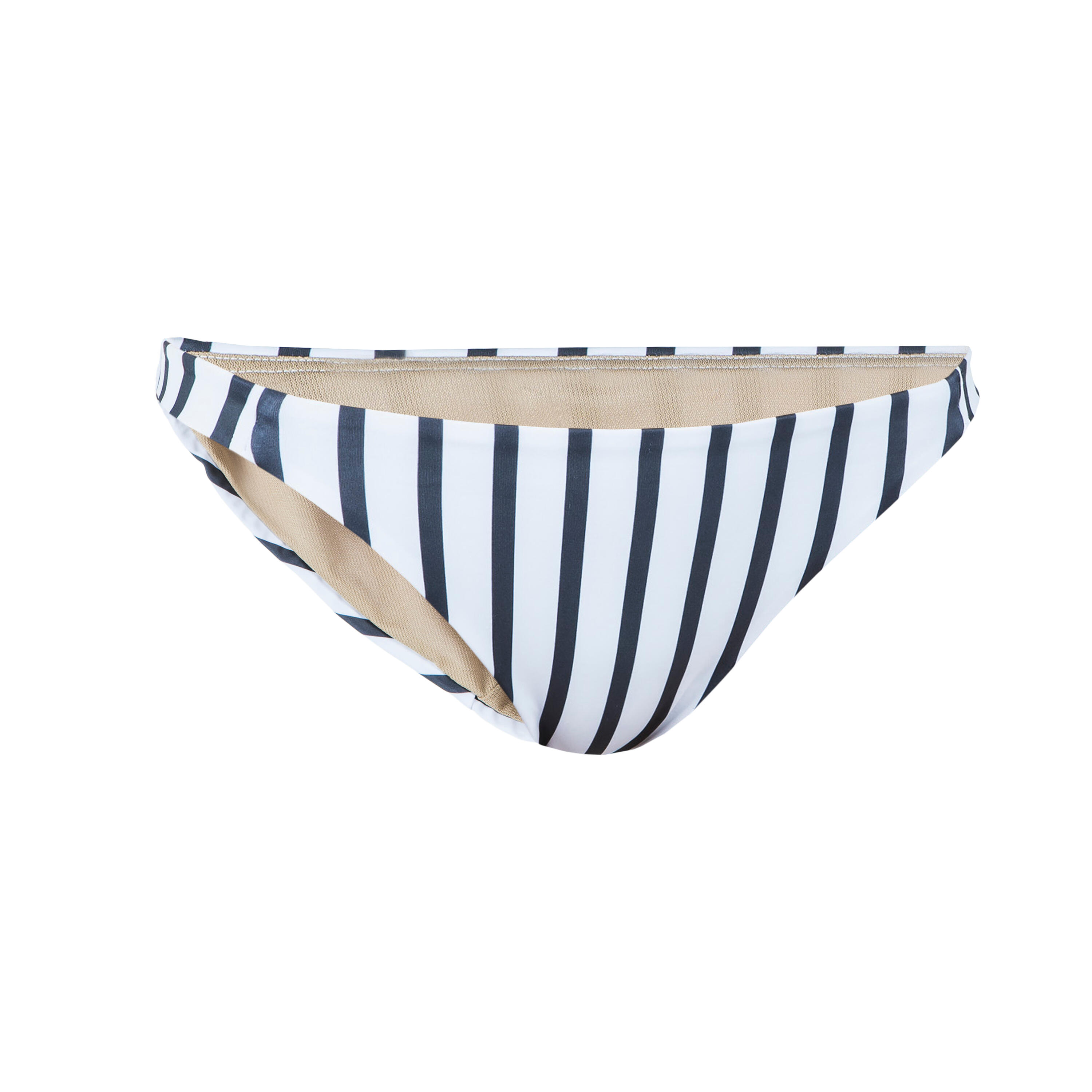 Women’s Classic Swimsuit Bottoms - Aly Nautical White Grey - OLAIAN