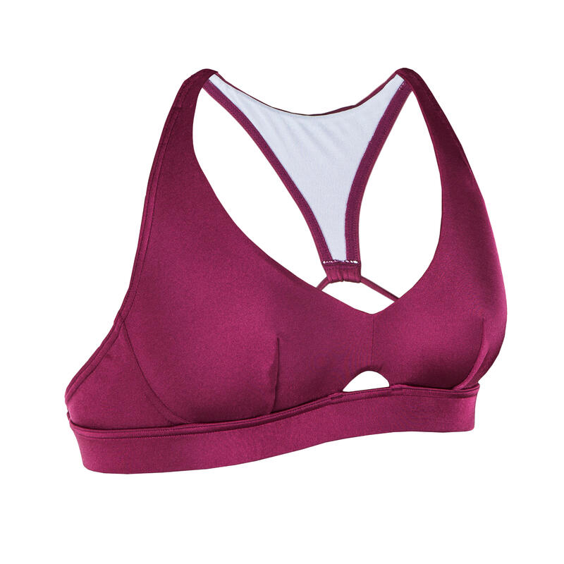 Haut de maillot de bain brassière de surf femme réglable AGATHA ROUGE BORDEAUX