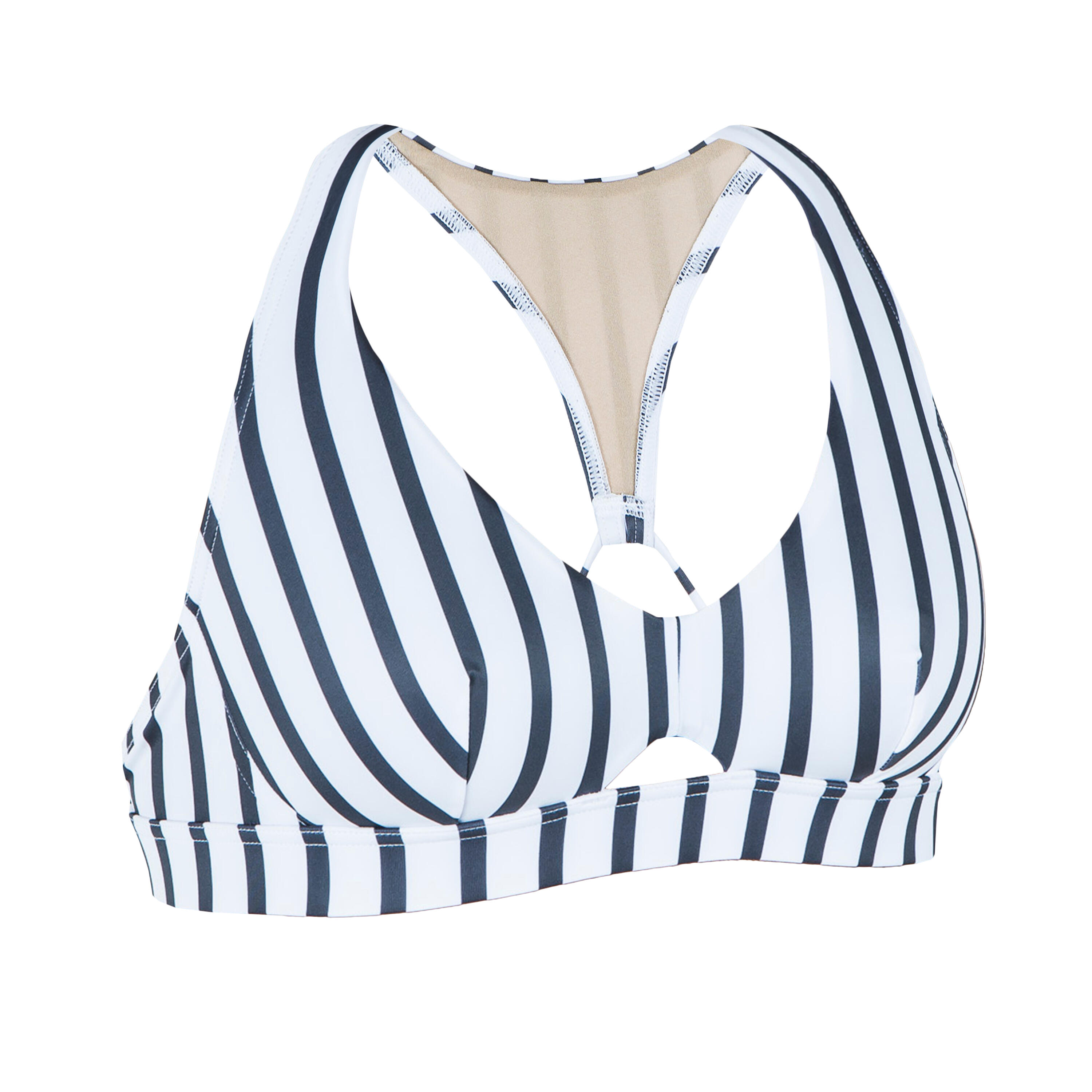 Haut de maillot de bain réglable femme - Agatha blanc/gris - OLAIAN