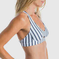 Women's Surfing Adjustable Swimsuit Crop Top AGATHA MARIN - WHITE GREY