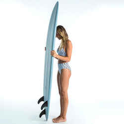 Γυναικείο μαγιό surf Crop Top με ρυθμιζόμενη πλάτη BEA MARIN - ΑΣΠΡΟ ΓΚΡΙ