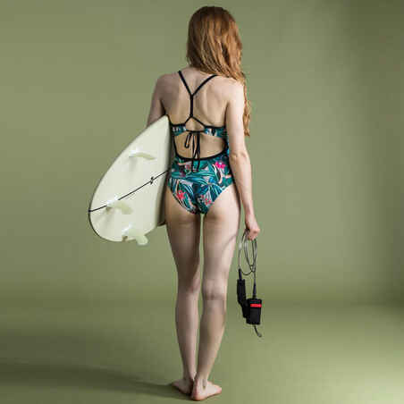 Badeanzug Surfen Damen Bea Pagi grün/weiß