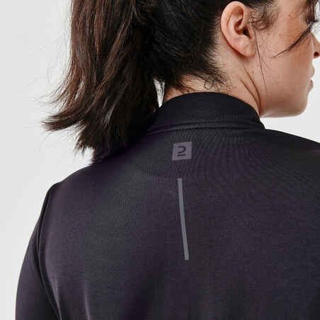 Women's Running Breathable Jacket-KIPRUN Run 100 Dry-Black