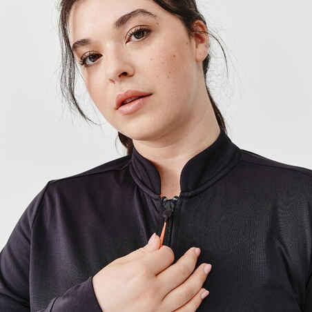 Women's Running Breathable Jacket-KIPRUN Run 100 Dry-Black