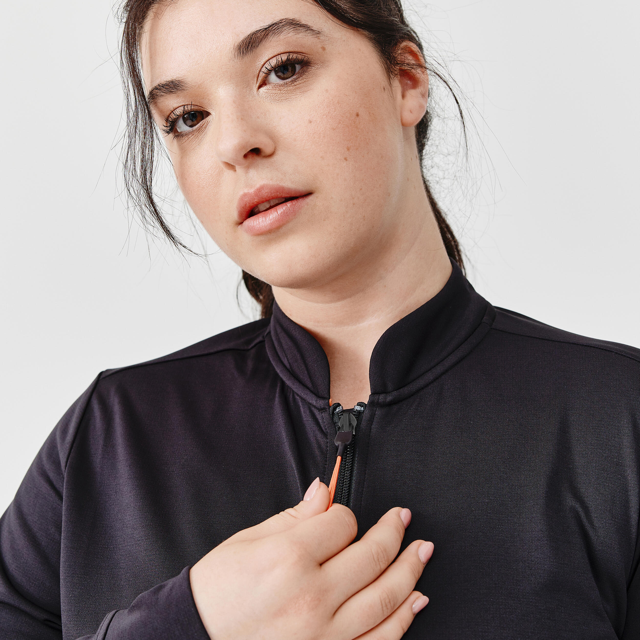 Women s breathable running jacket Dry black Decathlon