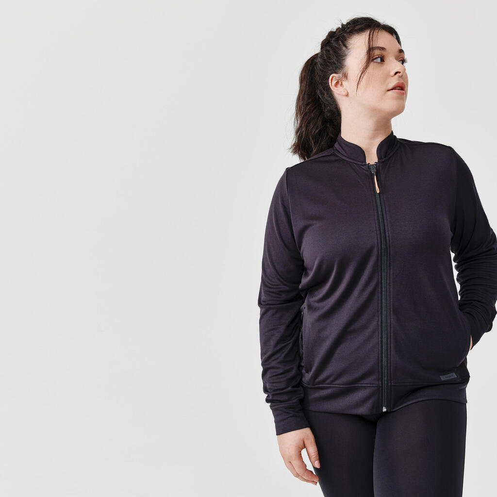 Laufjacke Damen atmungsaktiv - Dry schwarz