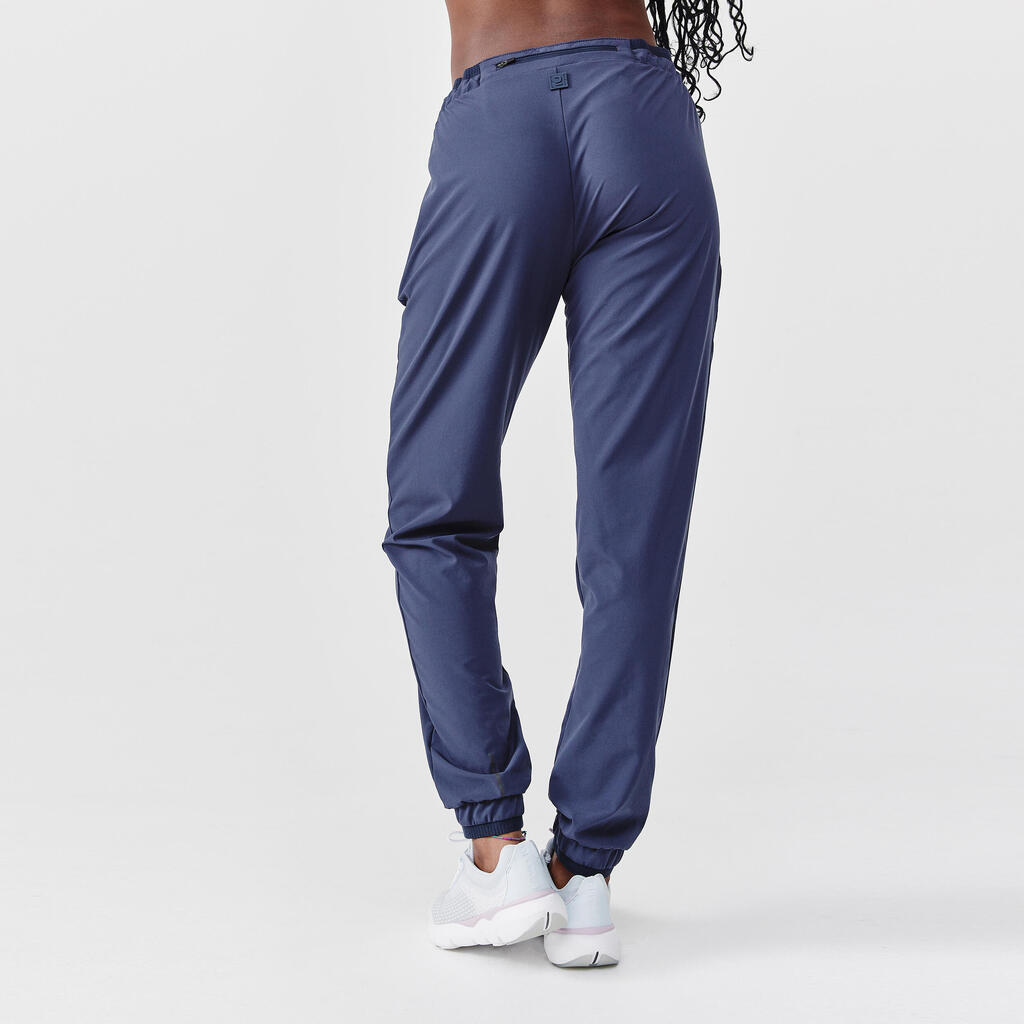 Women's Running Breathable Trousers-Kiprun Run 500 Dry-Dark Blue