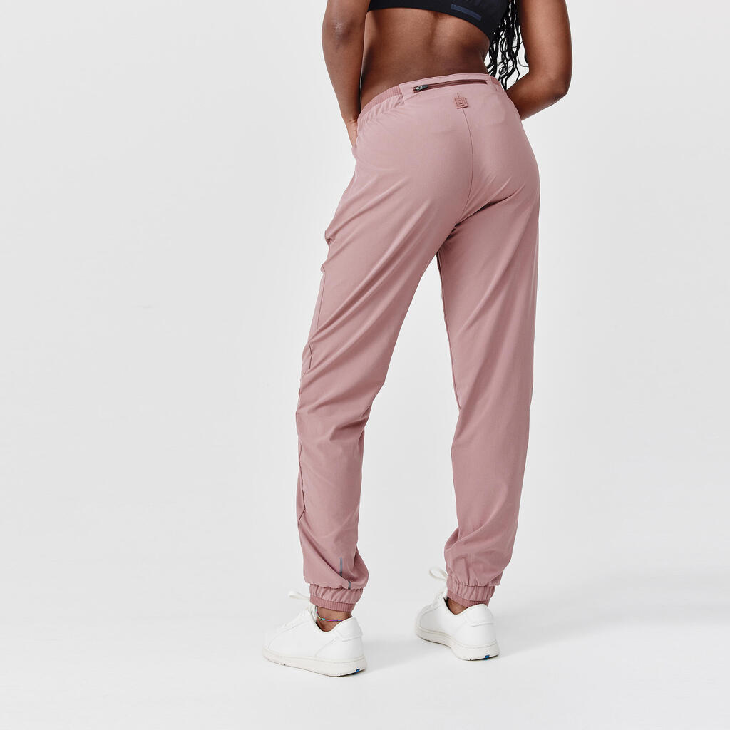 Pantalon de jogging running respirant femme - kiprun run 500 dry kaki clair