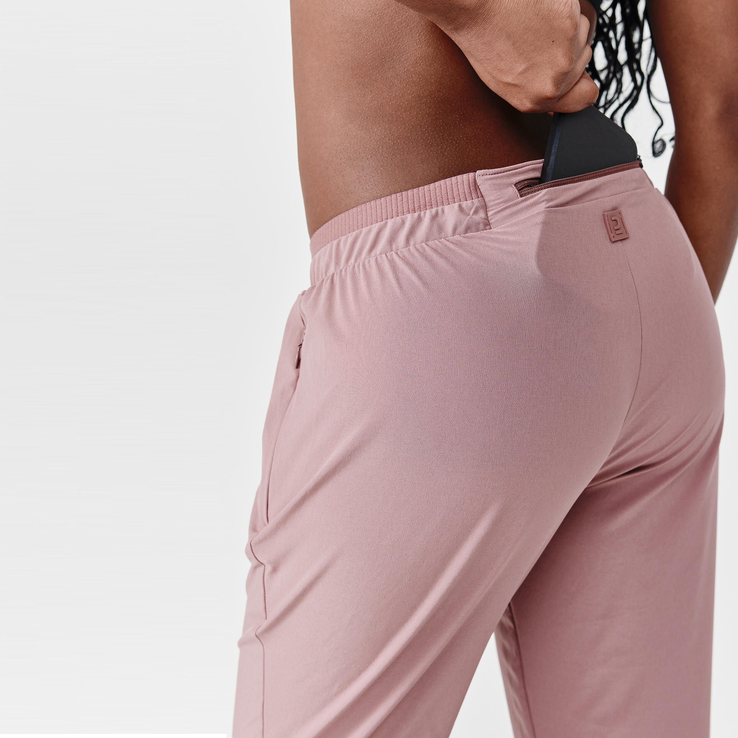 Women Running Trackpants, Lightweight and Quick Dry - Taupe Pink