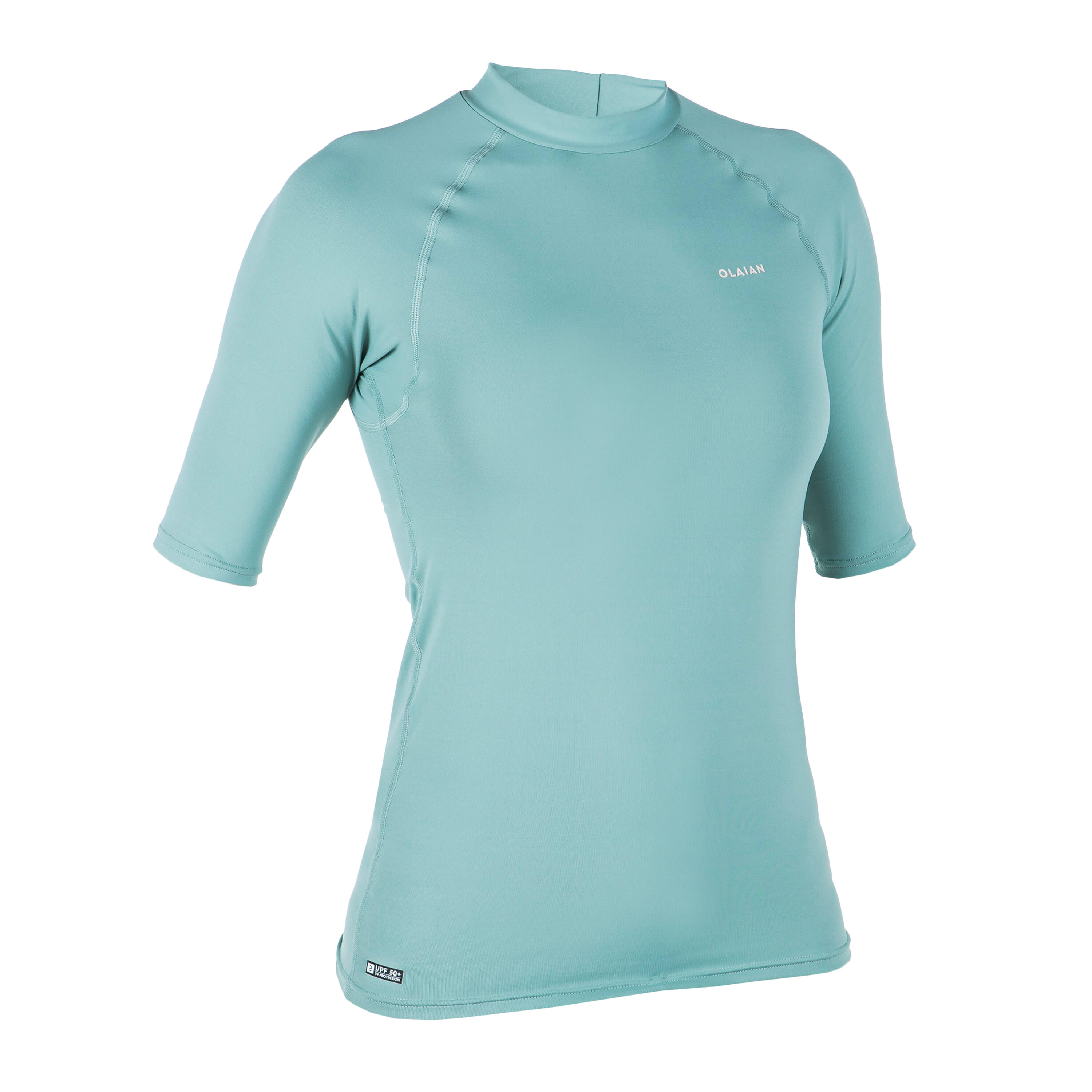 Women's anti-UV short-sleeve surf top T-shirt 100 - light khaki 4/12