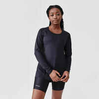 Women's long-sleeved anti-UV running T-shirt Sun Protect - black