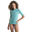Női UV-szűrő póló szörfözéshez 100-as, rövid ujjú, világos khaki