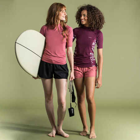 Camiseta protección solar manga corta sostenible Mujer rosa