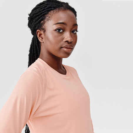 Women's long-sleeved running T-shirt Sun Protect - orange
