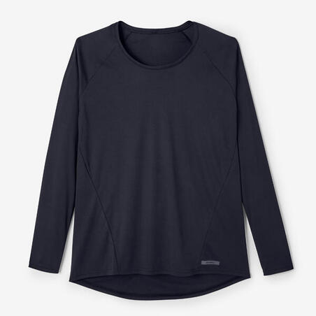 T-shirt manches longues running anti-UV femme - Sum protect long noir