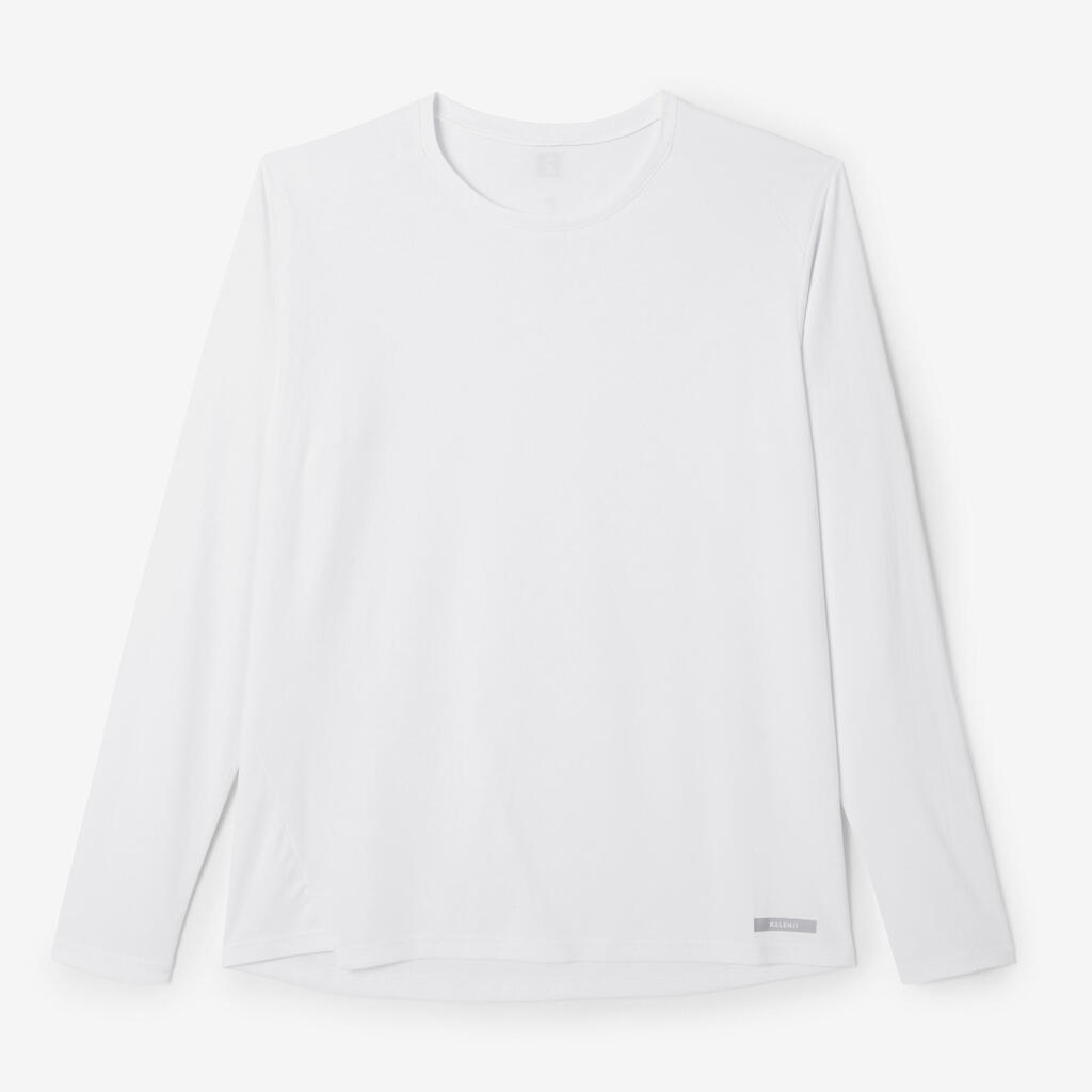 T-shirt manches longues running femme - sun protect blanc