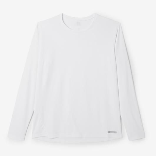 T-shirt manches longues running femme - sun protect blanc
