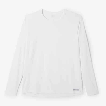 T-shirt manches longues running femme - Sun protect blanc