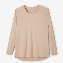 T-shirt manches longues running anti-UV femme - Sum protect long beige