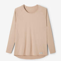 T-shirt manches longues running anti-UV femme - Sum protect long beige
