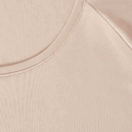 Women's long-sleeved anti-UV running T-shirt Sun Protect long - beige