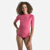 Women's anti-UV short-sleeve surf top T-shirt 100 - dusty pink