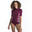 women's anti-UV short-sleeved surf top T-shirt 500 BORDEAUX
