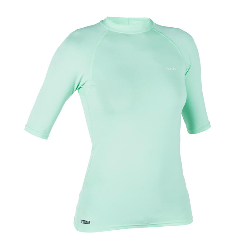 Női UV-szűrő póló szörfözéshez, zöld műanyag palackokból, színezés nélkül