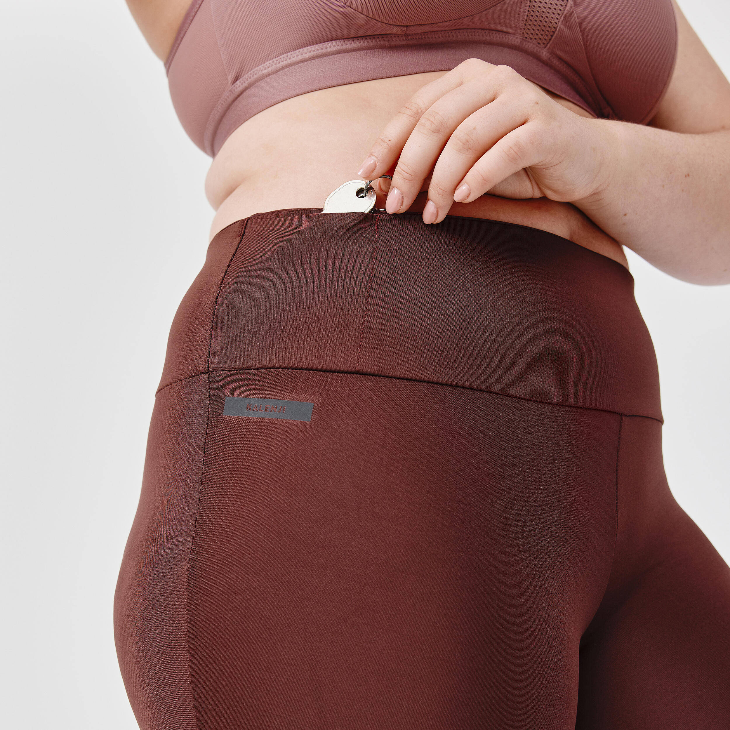 Women's running leggings with body-sculpting (XS to 5XL - large size) - brown -  3