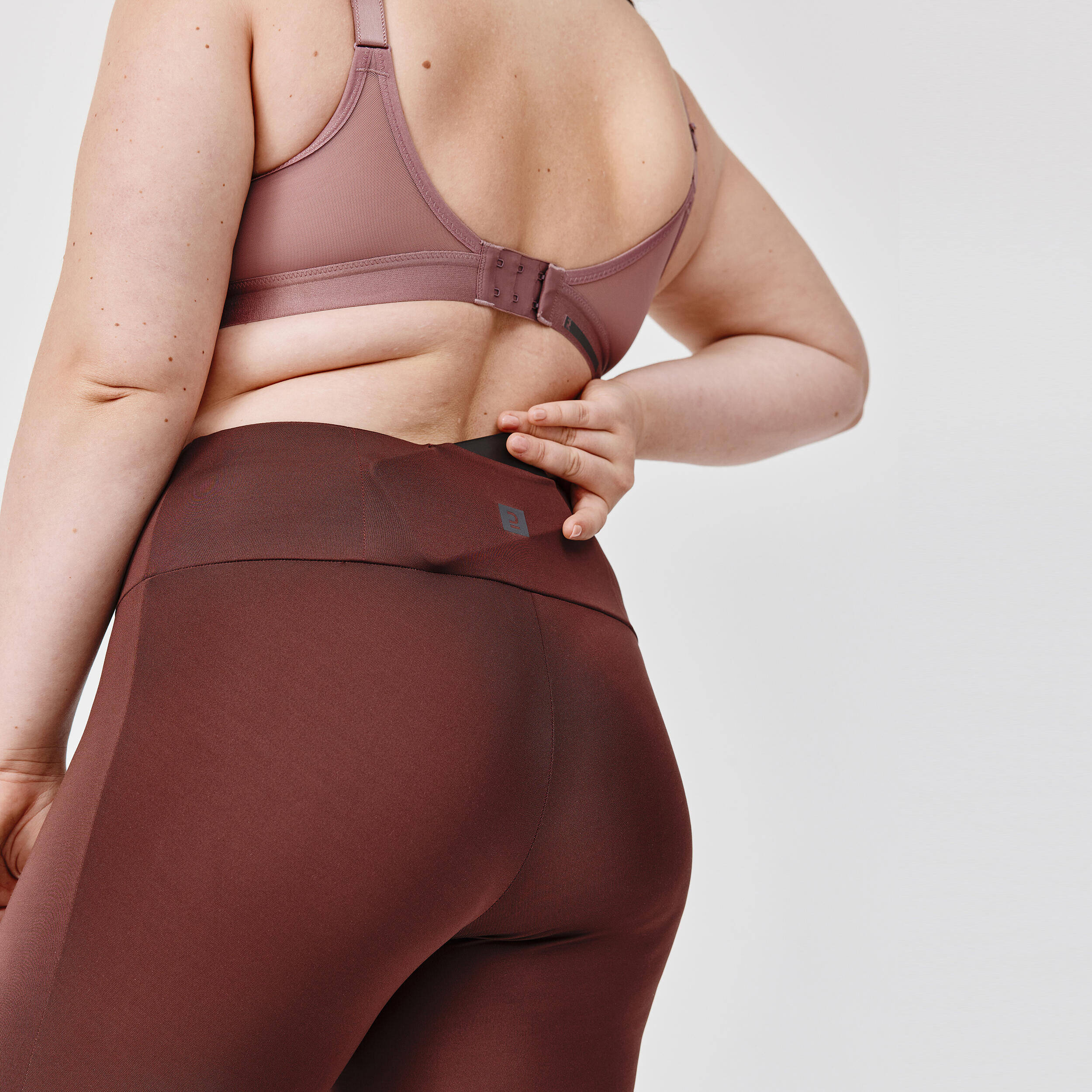 Women's running leggings with body-sculpting (XS to 5XL - large size) - brown -  5