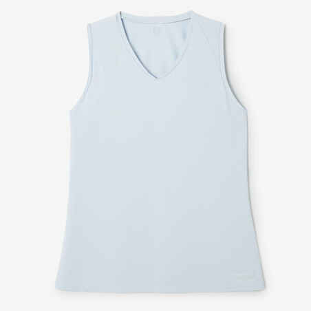 Camiseta sin mangas transpirable running mujer Dry gris