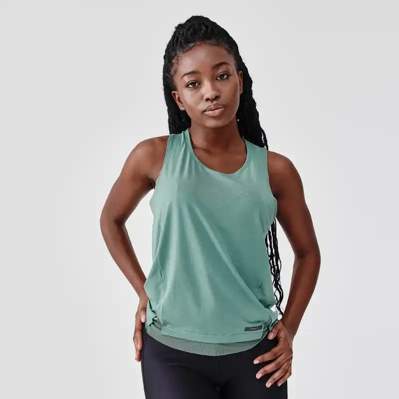 Women's breathable running tank top Feel - green