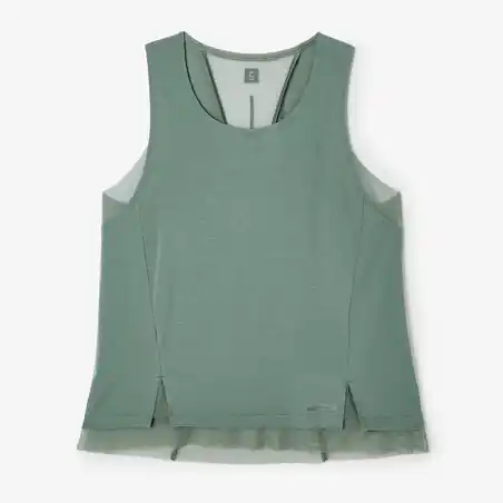 Women's breathable running tank top Feel - green
