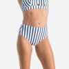 ROMI MARIN Women's High-Waisted Surfing Swimsuit Bottoms - WHITE DARK GREY