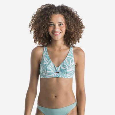 Top bikini Mujer surf deportivo espalda ajustable marinero blanco rayas