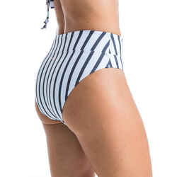 WOMEN'S SURFING HIGH-WAISTED BODY-SHAPING SWIMSUIT BOTTOMS NORA MARIN WHITE GREY