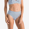 SURFBIKINIBROEKJE VOOR DAMES NORA MARIN HOGE TAILLE CORRIGEREND WIT/GRIJS