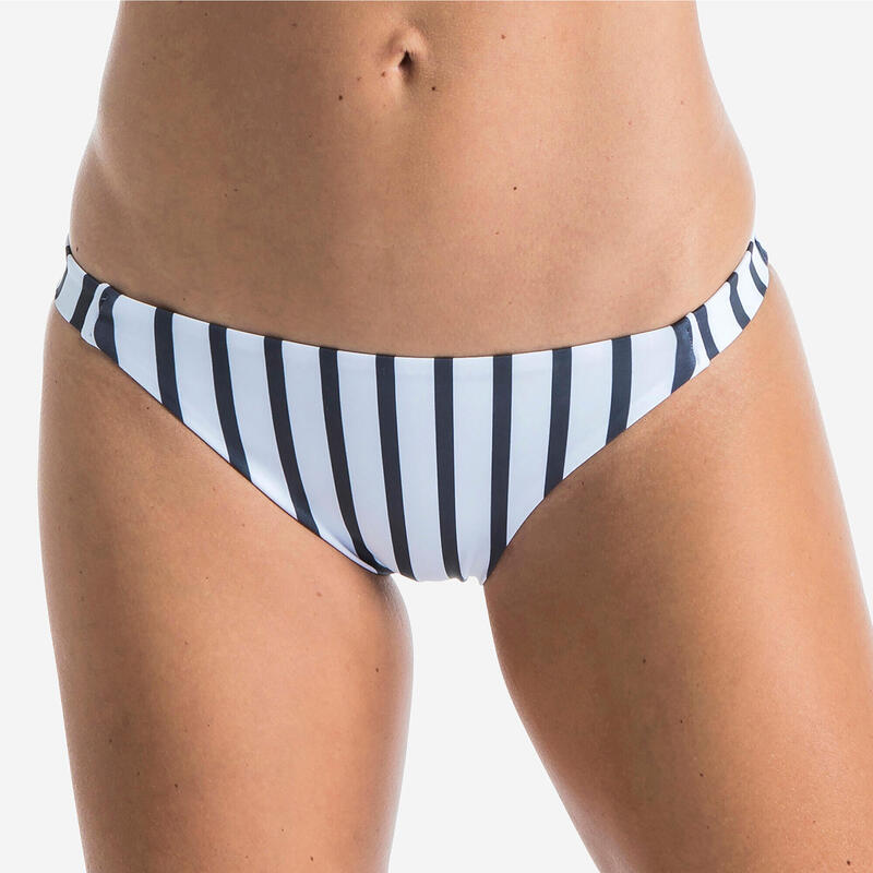 Bikini-Hose Aly Marin klassisch mit feinen Enden weiss grau 