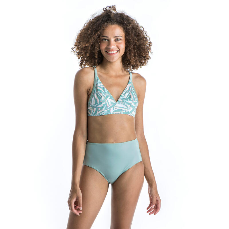 Haut de maillot de bain brassière de surf femme réglage dos BEA PLANT KAKI