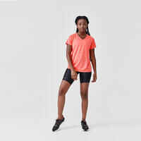 Camiseta running  manga corta transpirable Mujer Dry coral