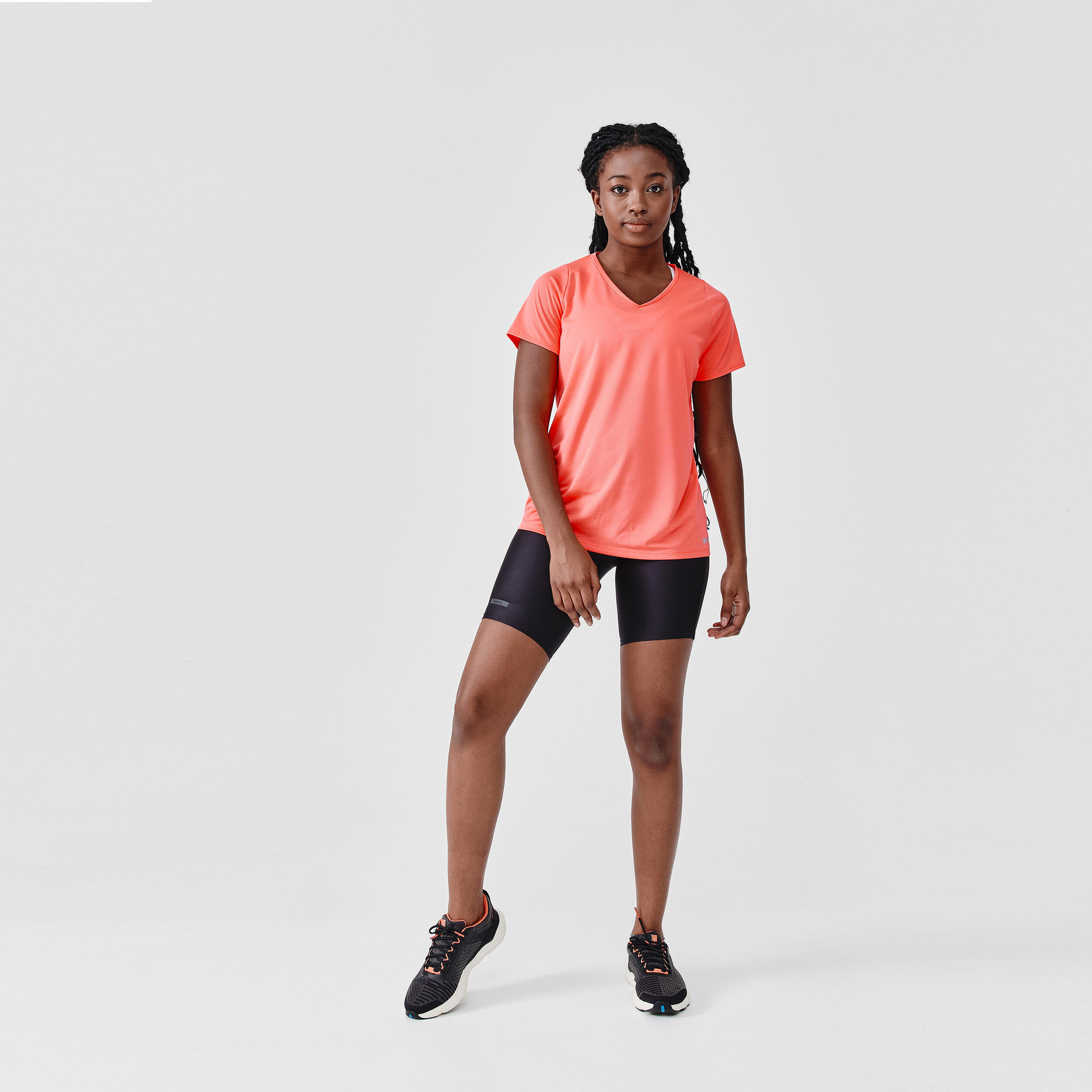 Women's breathable short-sleeved running T-shirt Dry - coral 4/6