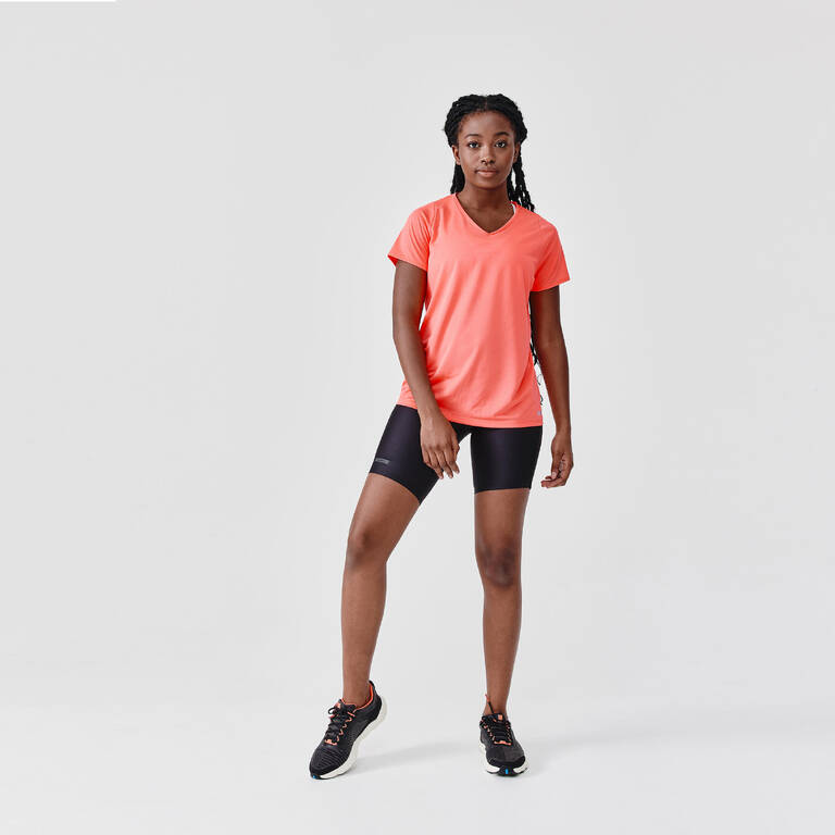 Women's breathable short-sleeved running T-shirt Dry - coral