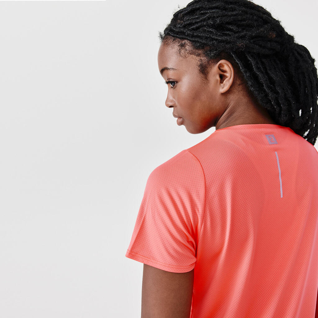 Women's breathable short-sleeved running T-shirt Dry - coral