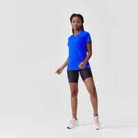 Camiseta Manga Corta Running Transpirable mujer - Dry Azul 