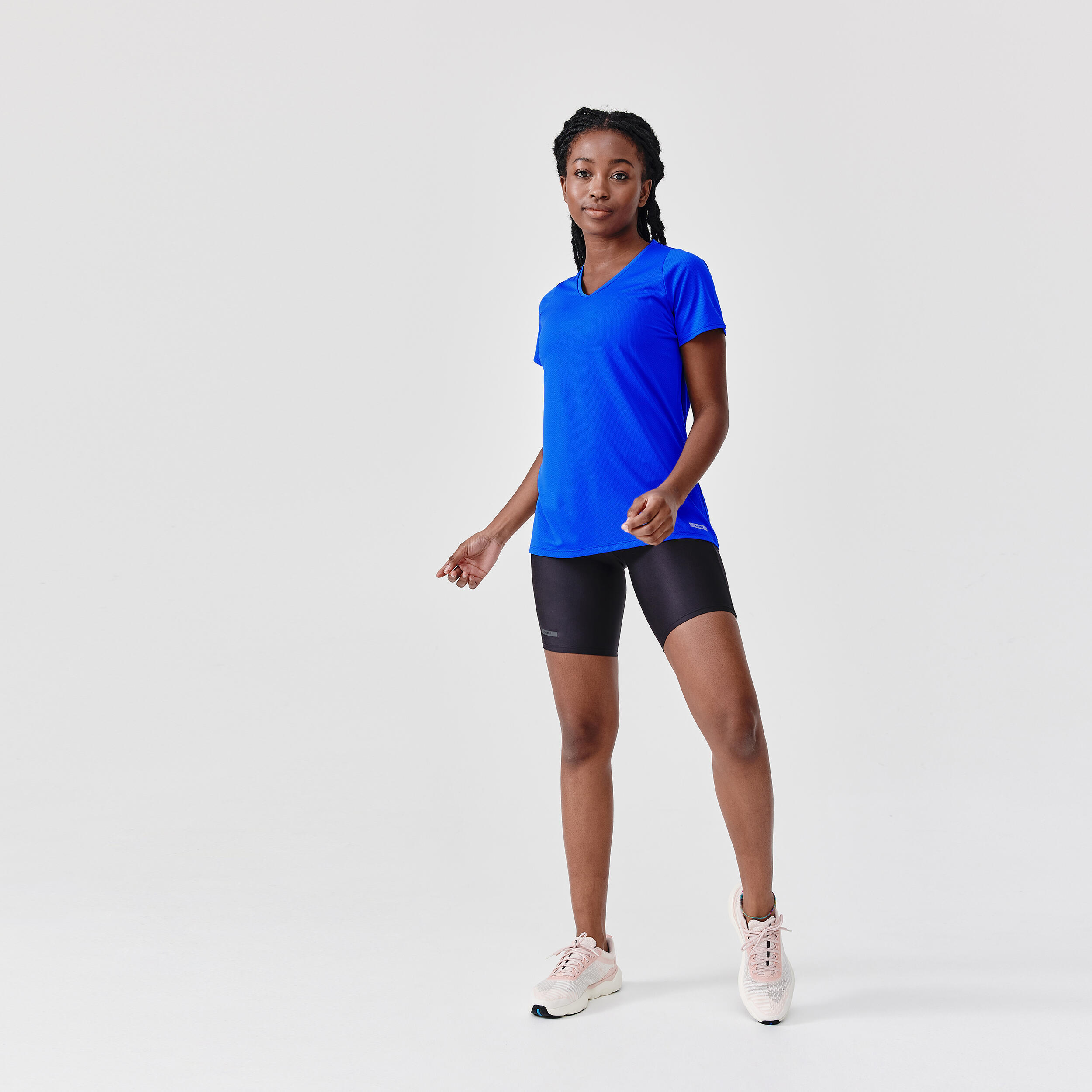 Women's short-sleeved breathable running T-shirt Dry - blue 3/7