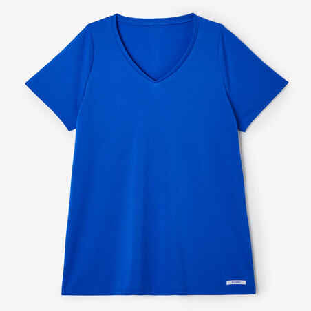 Camiseta Manga Corta Running Transpirable mujer - Dry Azul 