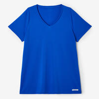 T-shirt de course à pied à manches courtes respirant femme - Dry bleu