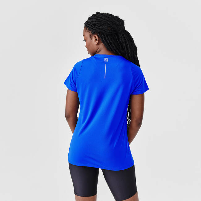 T-shirt manches courtes running respirant femme - Dry bleu - Decathlon Cote  d'Ivoire