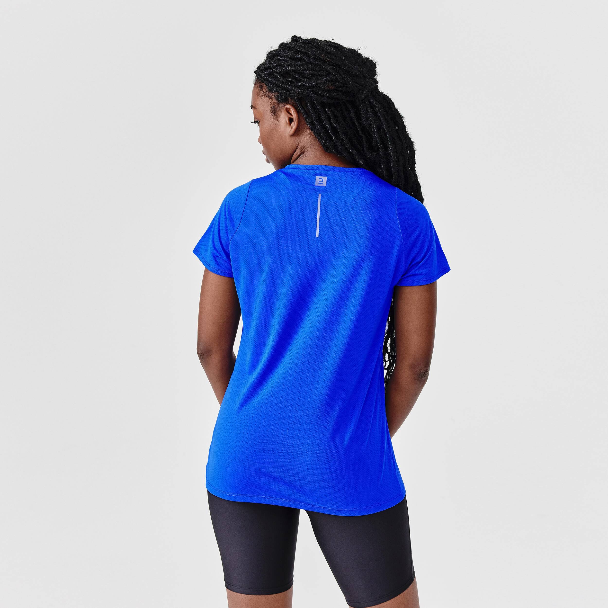 Women's short-sleeved breathable running T-shirt Dry - blue 2/7